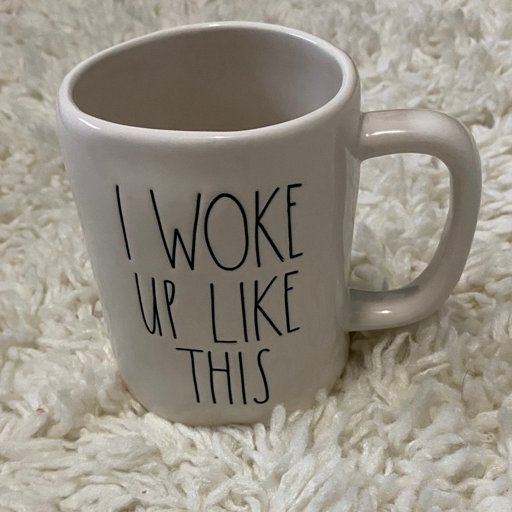Rae Dunn magenta artisan collection coffee mug “I woke up like this” handcrafted